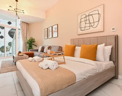 Urban Haven w/ Canal & Burj View Apartment | Millennium Binghatti Residences, Business Bay