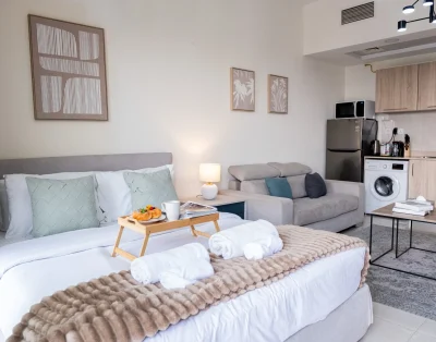 Studio Apartment | AG Towers Business Bay with City View Balcony